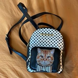 betsey johnson mini cat backpack